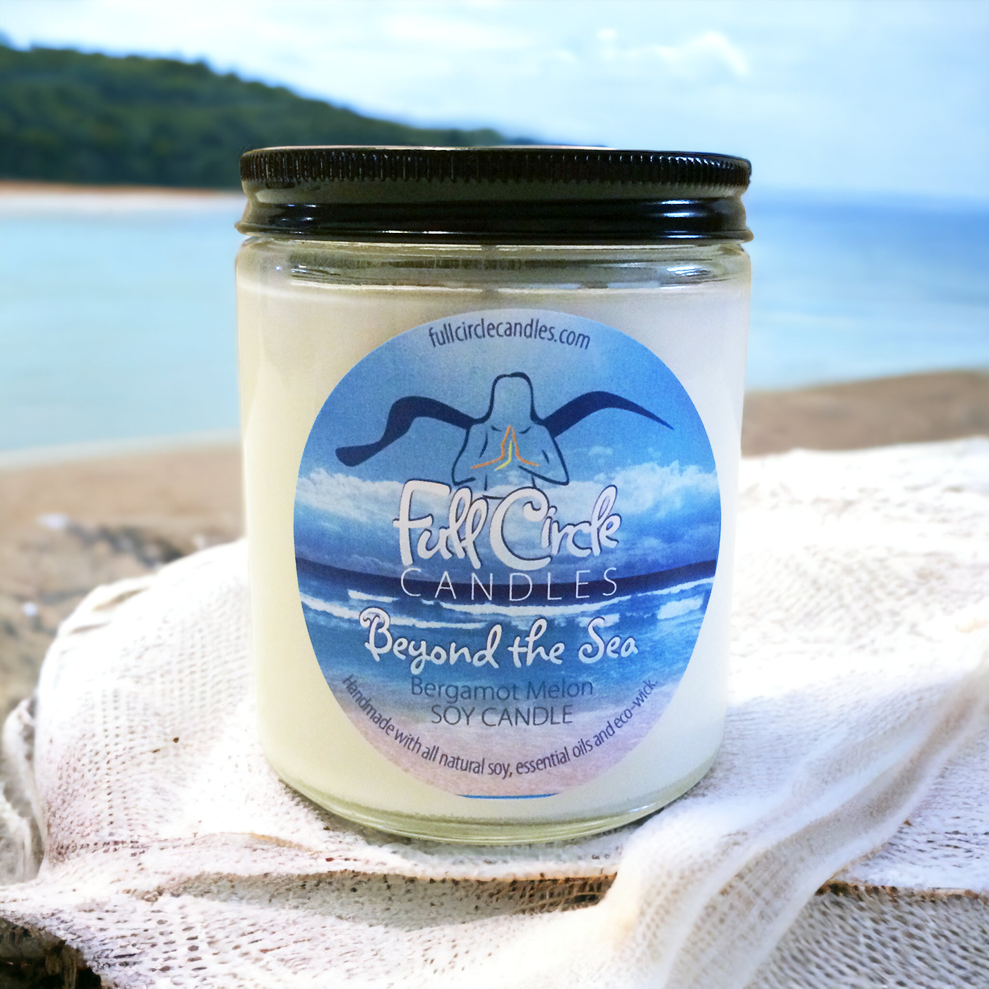 Blue Pine Scented Soy Candle by Wax & Wick. 100% Natural Soy