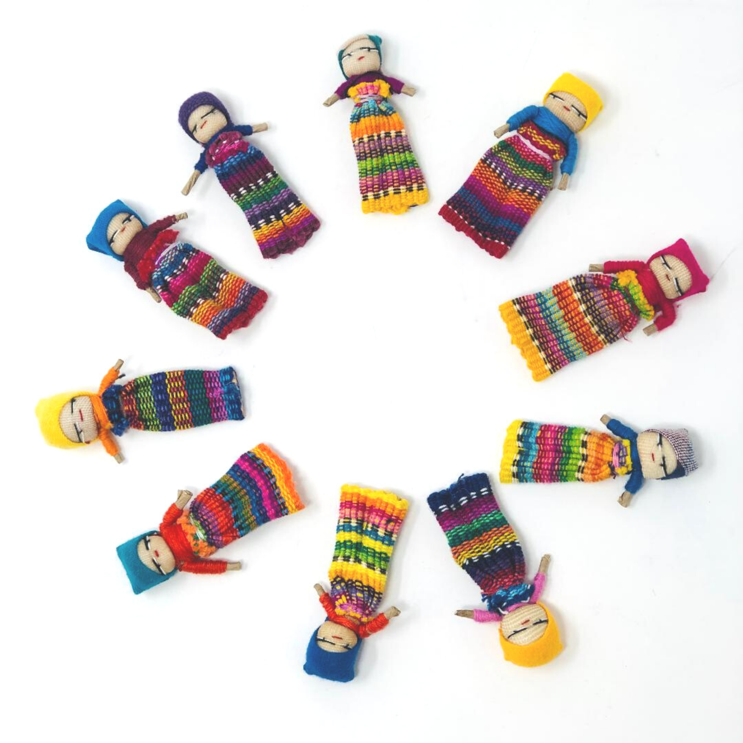 Assorted Worry Dolls  - Small Handmade Gift - Stocking Stuffer