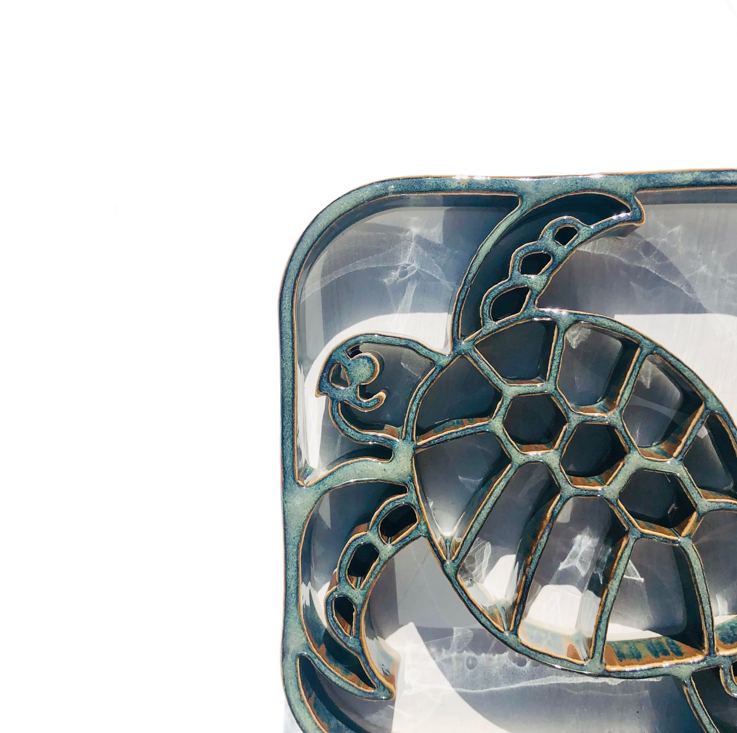 Sea Turtle Trivet - Stoneware Pottery: Sunrise