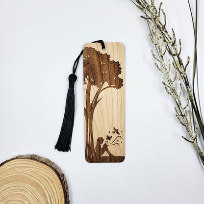 Treeside reading wood bookmark - book gifts / eco-friendly