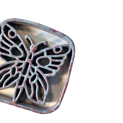 Butterfly Trivet - Stoneware Pottery: Sunrise