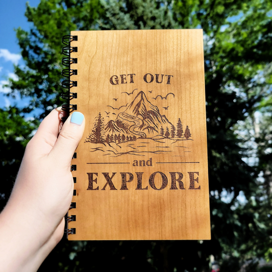 Explore wood journal - stationery, journals, notebook: Blank