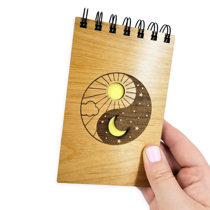 Sun Moon Yin Yang Pocket Notebook - notepad, stationery