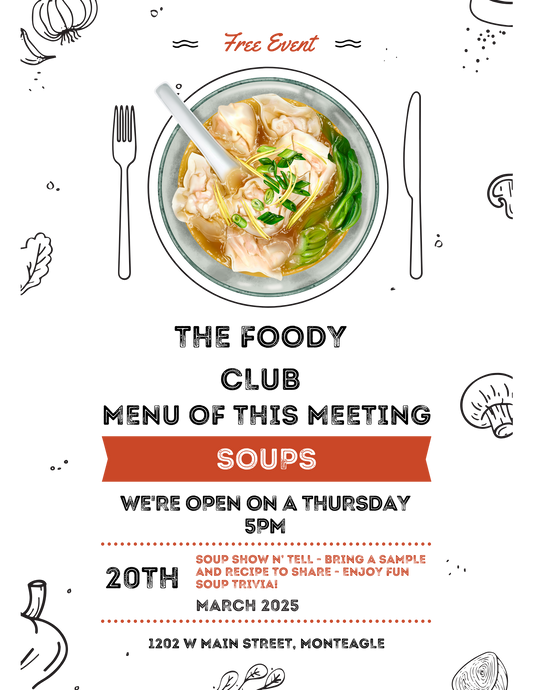 The Foody Group - March 20th 5PM - SOUPer Night! Free Event