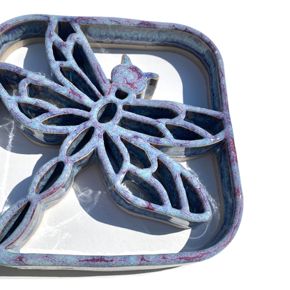 Dragonfly Trivet - Stoneware Pottery: Sunrise