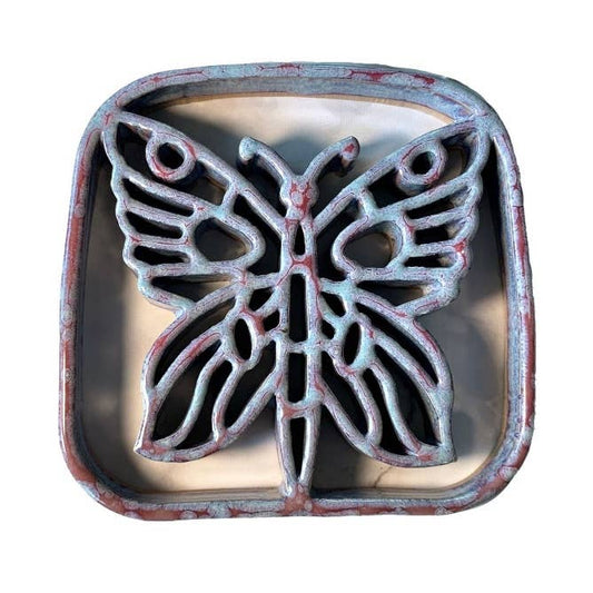 Butterfly Trivet - Stoneware Pottery: Sunrise