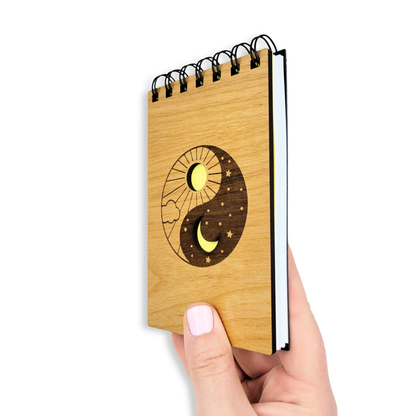 Sun Moon Yin Yang Pocket Notebook - notepad, stationery