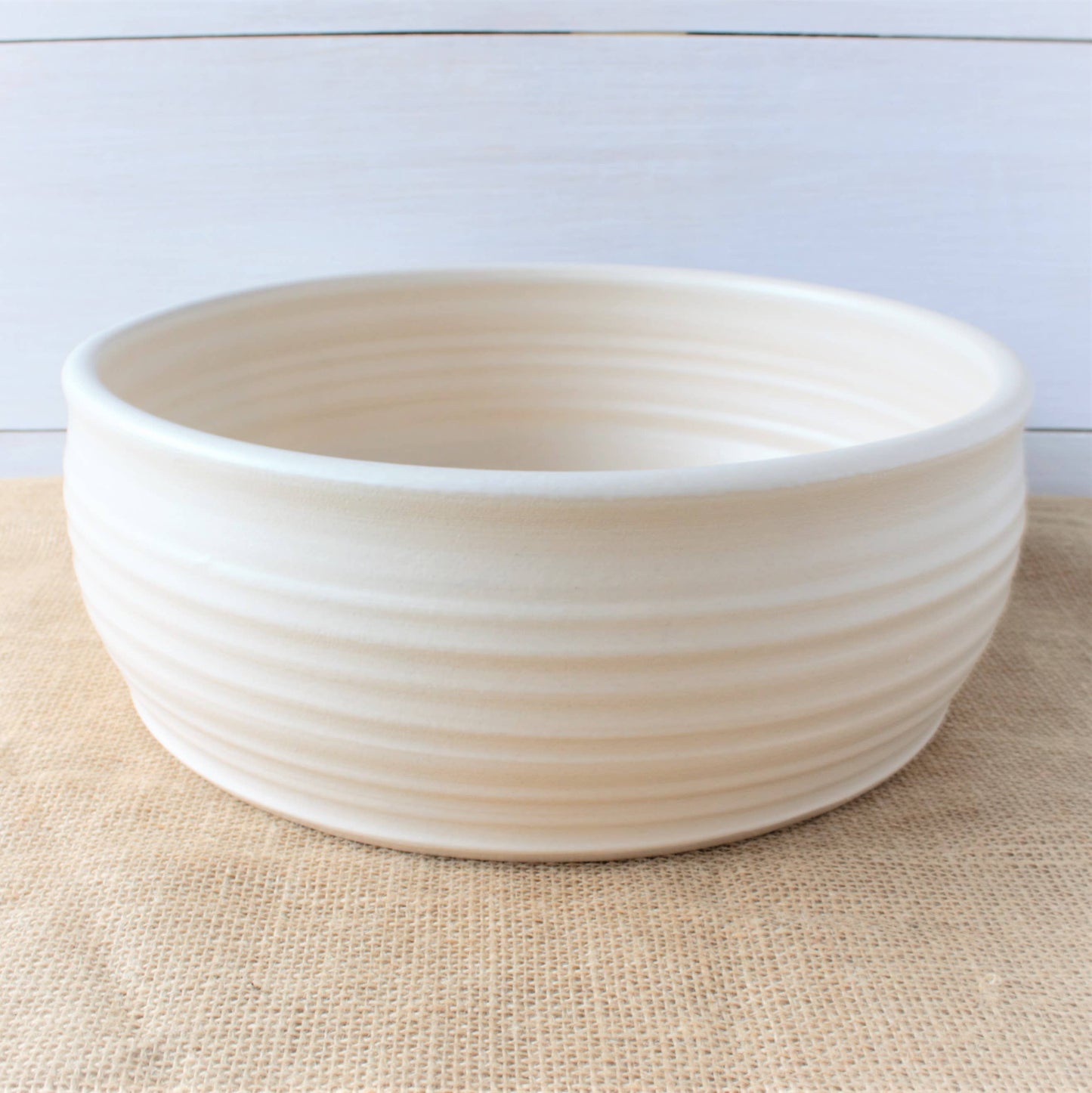 Farmhouse Ridges Serving Bowl - Drift White