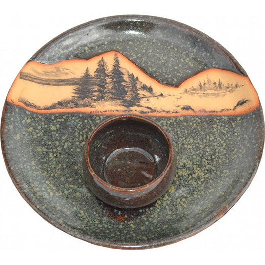 Mountain Scene Party Plate Chip and Dip